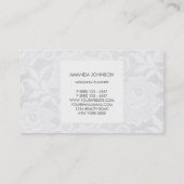 Gewoon Royal White Lace Wedding Event Planner Visitekaartje (Achterkant)