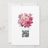 Gewoon roze bloemenlente bruiloft kaart (Achterkant)