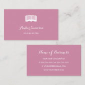 Gewoon roze boekhouder met eenvoudig boek visitekaartje (Voorkant / Achterkant)