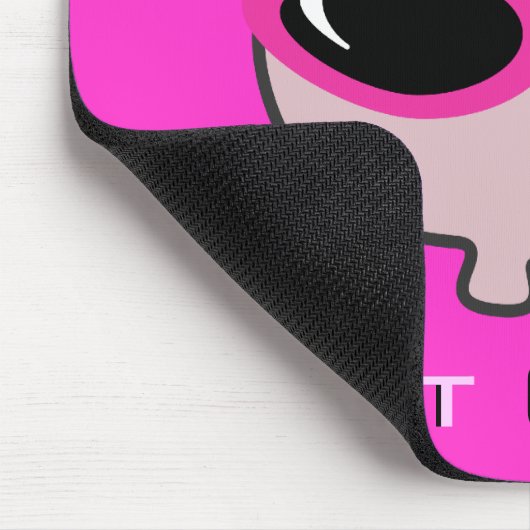 Gewoon roze Cartoon schedel met zonnebril Muismat (Hoek)