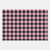 Gewoon Roze Chevron Buffalo Plaid Kerst Inpakpapier Vel (Voorkant 3)