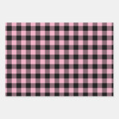 Gewoon Roze Chevron Buffalo Plaid Kerst Inpakpapier Vel (Voorkant)
