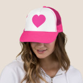 Gewoon roze hart trucker pet (In situ)