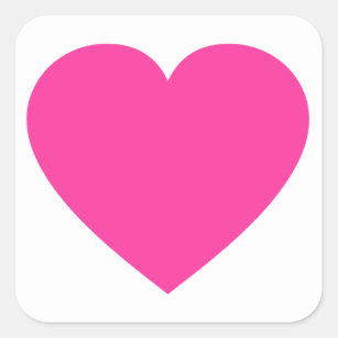 Gewoon roze hart vierkante sticker