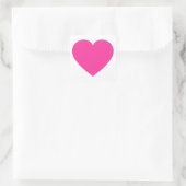 Gewoon roze hart vierkante sticker (Tas)