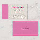 Gewoon roze professionele legant modern visitekaartje (Voorkant / Achterkant)