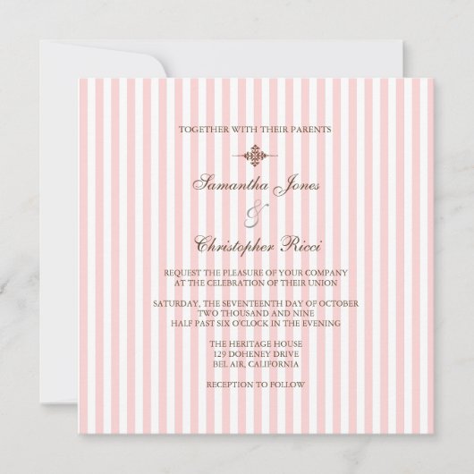 Gewoon roze strepen Weddenschappen Kaart (Voorkant)