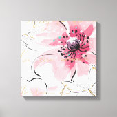 Gewoon roze | Waterverf Floral Canvas Afdruk (Voorkant)