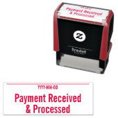 Gewoon Rubberstempel "Betaling ontvangen en verwer Zelfinktende Stempel (In situ)