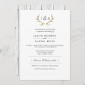 Gewoon rustiek goud gewei | Elegante bruiloft Kaart (Voorkant / Achterkant)