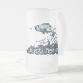 Gewoon 's werelds beste vader en visser glas matglas bierpul (Voorkant rechts)