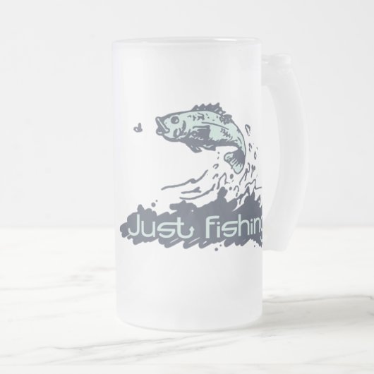 Gewoon 's werelds beste vader en visser glas matglas bierpul (Voorkant rechts)