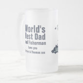 Gewoon 's werelds beste vader en visser glas matglas bierpul (Voorkant links)