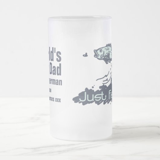 Gewoon 's werelds beste vader en visser glas matglas bierpul (Center)