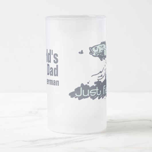 Gewoon 's werelds beste vader en visser glas matglas bierpul (Center)