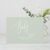 Gewoon Sage Neutral Baby shower Invitation Kaart (Staand voorkant)