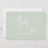 Gewoon Sage Neutral Baby shower Invitation Kaart (Voorkant)
