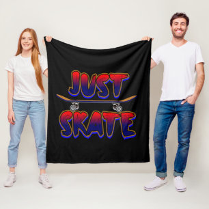Gewoon Schaats Skateboard Red Blue Skateboarder Fleece Deken