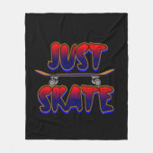 Gewoon Schaats Skateboard Red Blue Skateboarder Fleece Deken (Voorkant)