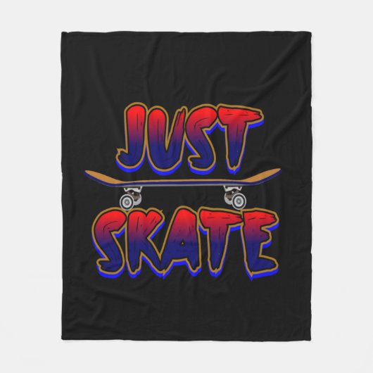 Gewoon Schaats Skateboard Red Blue Skateboarder Fleece Deken (Voorkant)