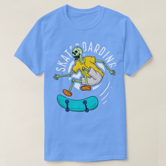 Gewoon Schaatsen schedel en skateboarden T-shirt (Design voorkant)