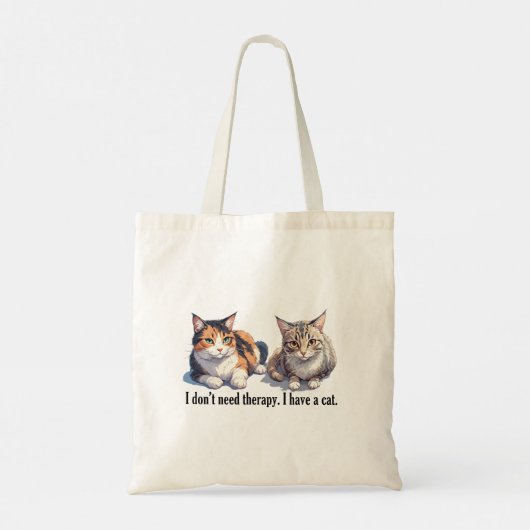 Gewoon Schattig Funny Cat Design Canvas tas (Achterkant)