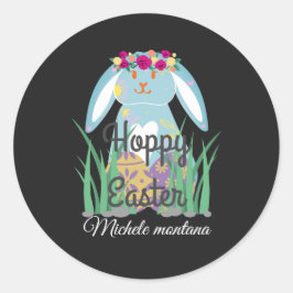 gewoon schattig gebak Happy Easter familie Ronde Sticker