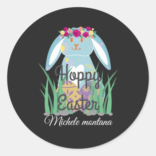 gewoon schattig gebak Happy Easter familie Ronde Sticker (Voorkant)
