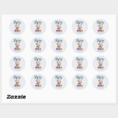 gewoon schattig gebak Happy Easter familie Ronde Sticker (Vel)