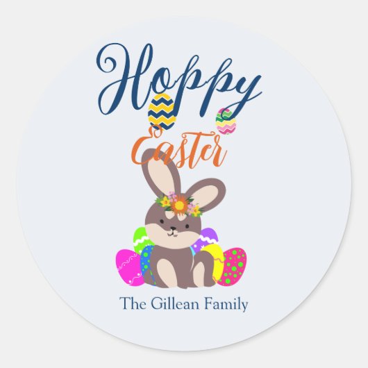 gewoon schattig gebak Happy Easter familie Ronde Sticker (Voorkant)