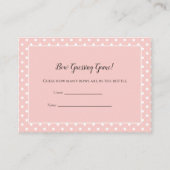 Gewoon schattig roze boog gissen tellen douche spe informatiekaartje (Voorkant)