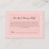 Gewoon schattig roze boog mama's buik maat spel informatiekaartje (Voorkant)