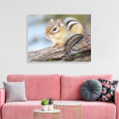 Gewoon Schattige kleine Chipmunk Canvas Afdruk (Insitu (Woonkamer))
