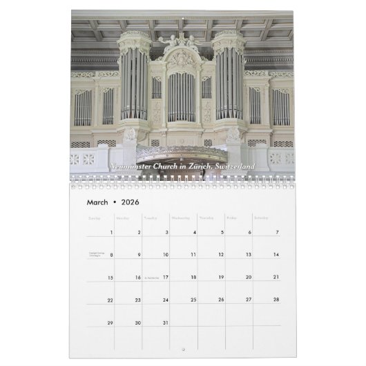Gewoon Schattige pijporgels 2026 – een orgelkalend Kalender (Mar 2026)