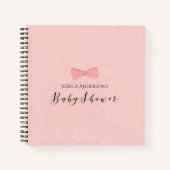 Gewoon Schattige Roze Bow Baby shower Gastenboek Notitieboek (Voorkant)