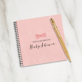 Gewoon Schattige Roze Bow Baby shower Gastenboek Notitieboek