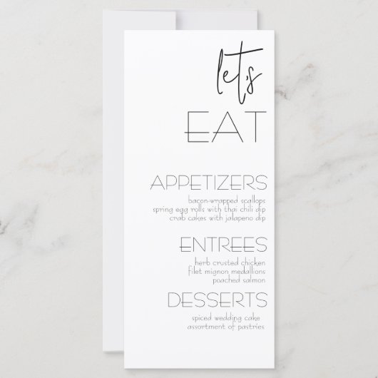 Gewoon schilderachtige bruiloft menu & dank u kaar (Voorkant)