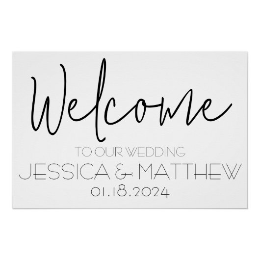 Gewoon schilderachtige bruiloft welkom teken perfect poster (Voorkant)
