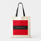 Gewoon schone grijze streep tote bag (Achterkant)