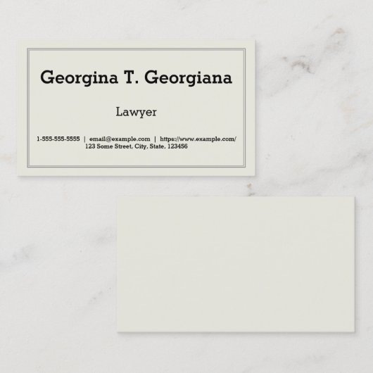 Gewoon, schoon en minimalistisch met lijnrand visitekaartje (Voorkant / Achterkant)