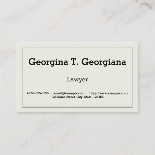 Gewoon, schoon en minimalistisch met lijnrand visitekaartje (Voorkant)