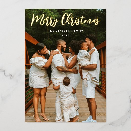 Gewoon Scripted Photo Folie Feestdagenkaart (Voorkant)