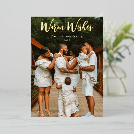 Gewoon Scripted Photo Folie Feestdagenkaart (Staand Voorkant)