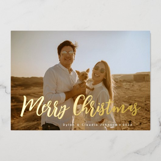 Gewoon Scripted Photo Folie Feestdagenkaart (Voorkant)