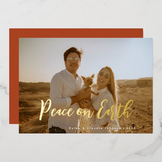 Gewoon Scripted Photo Folie Feestdagenkaart (Voorkant / Achterkant)