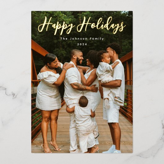 Gewoon Scripted Photo Folie Feestdagenkaart (Voorkant)