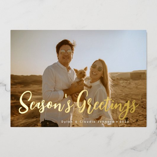 Gewoon Scripted Photo Folie Feestdagenkaart (Voorkant)