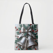 Gewoon Silver Bells Christmas Canvas tas (Voorkant)