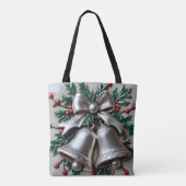 Gewoon Silver Bells Christmas Canvas tas (Achterkant)