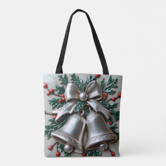Gewoon Silver Bells Christmas Canvas tas (Achterkant)